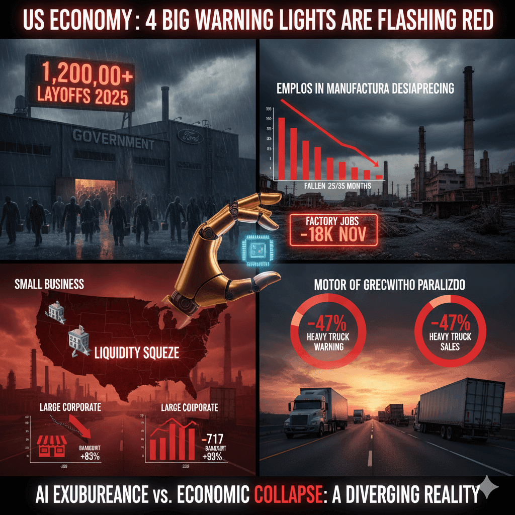 Cuatro indicadores críticos señalan la fragilidad subyacente de la economía Estadounidense